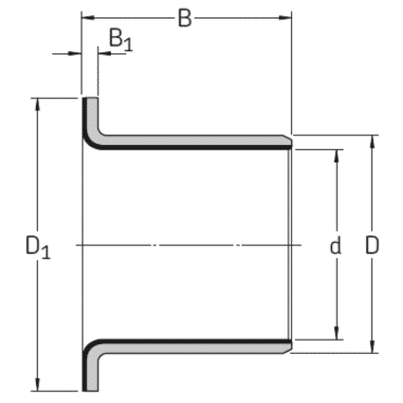 PTFE composite flange bushing,collar bushing--Dimensions