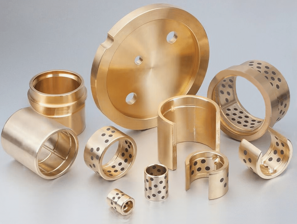 self lubricating brass oil groove bushing C83600 Grooved and Flanged Flange OD CuZn25Al5 + graphite